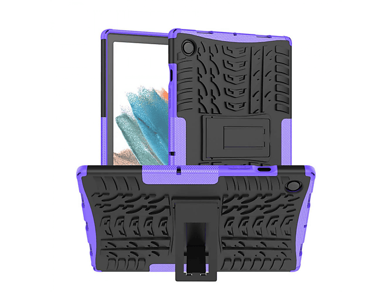 CASEONLINE für Backcover Samsung Multicolor Urethan, 2i1 Stoßfest - Tablethülle Violett Thermoplastisches