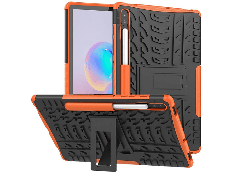 CASEONLINE Stoßfest 2i1 - Urethan, Tablethülle Multicolor Thermoplastisches Backcover Samsung für Orange