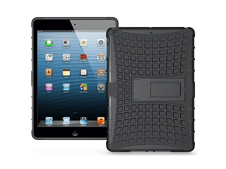 CASEONLINE Stoßfest 2i1 - Schwarz Tablethülle Backcover für Apple Thermoplastisches Urethan, Multicolor