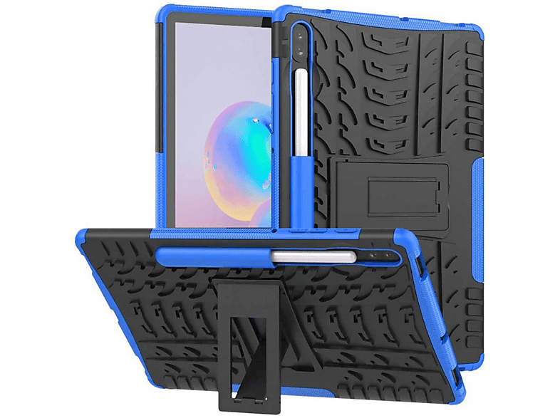 Stoßfest CASEONLINE Tablethülle Multicolor 2i1 Urethan, Backcover Blau für Samsung Thermoplastisches -