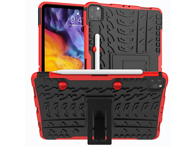 CASEONLINE Stoßfest 2i1 - Rot Tablethülle Backcover für Apple Thermoplastisches Urethan, Multicolor