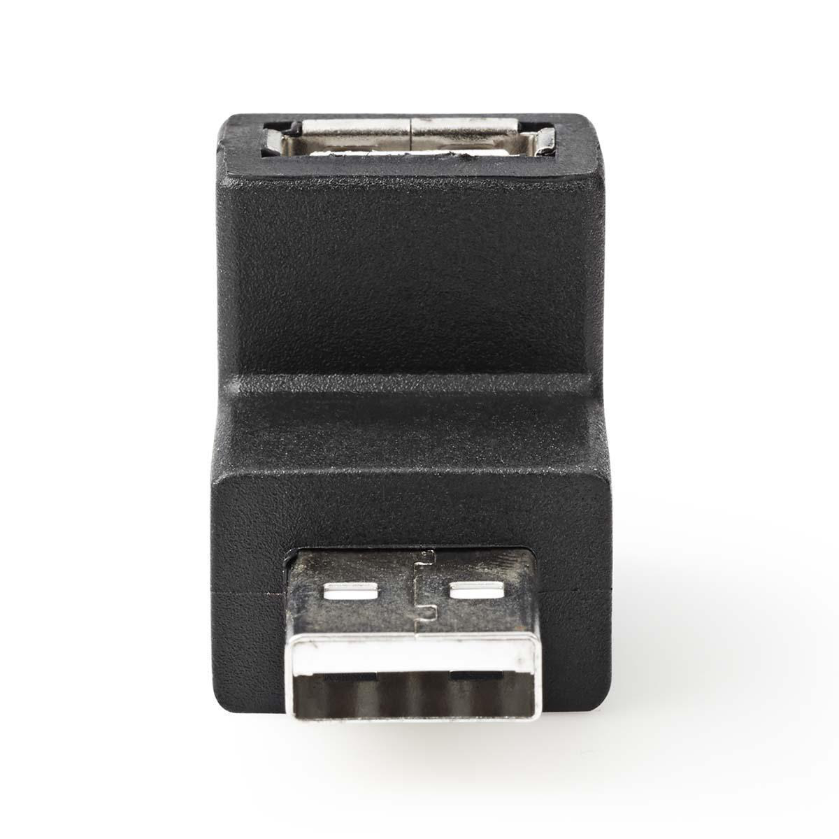 Adaptateur USB vers USB noir. Un côté a le port USB et l'autre la prise.