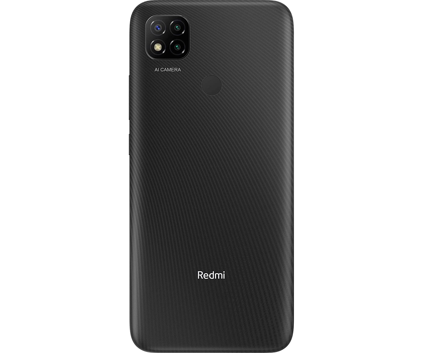 Retro smartphone nero con modulo fotocamera e logo Redmi.