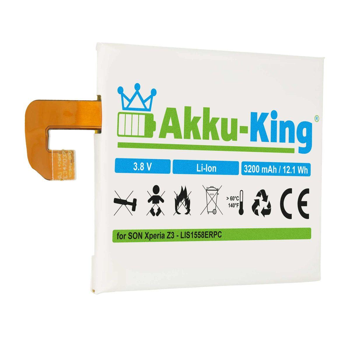 kompatibel AKKU-KING Akku 3200mAh Sony Li-Ion Handy-Akku, 3.8 Volt, mit LIS1558ERPC