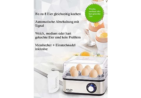 Cocedor de huevos elétrico, SEVERIN, cuece huevos control de tiempo, 1, 6  huevos, EK 3163