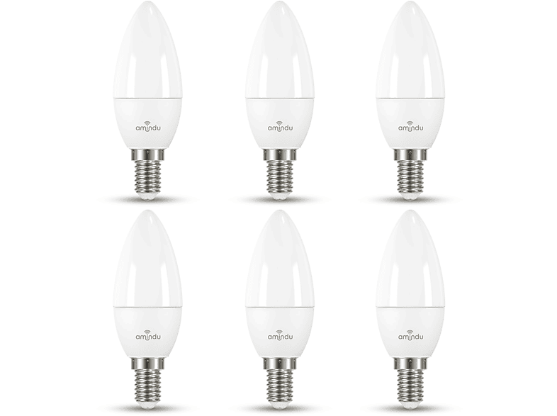 AMINDU Retrofit Kerze LED Glühbirne E14 Warmweiß 2700K 4,9 Watt 470 Lumen