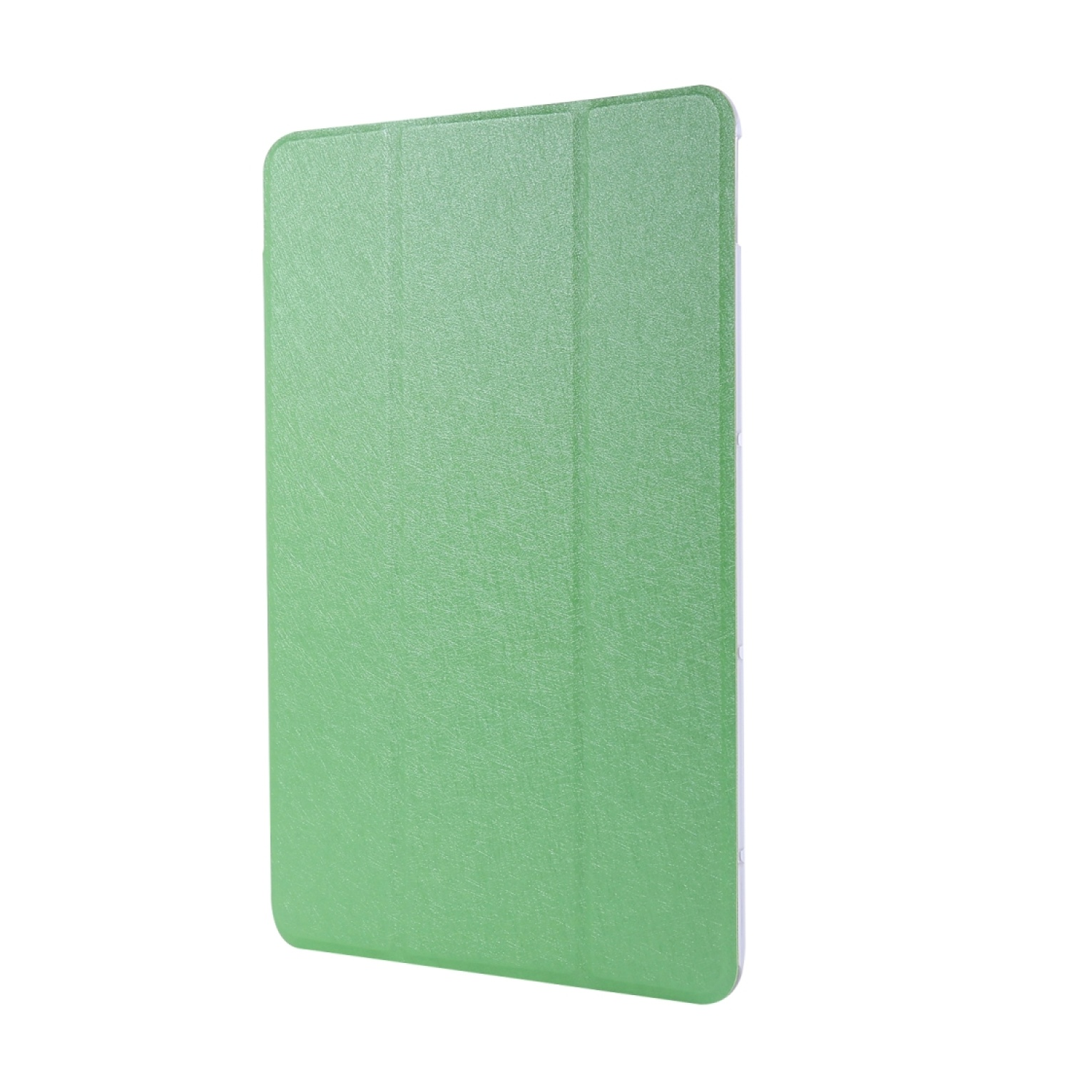 Grüne Tablet-Hülle auf weißem Hintergrund.