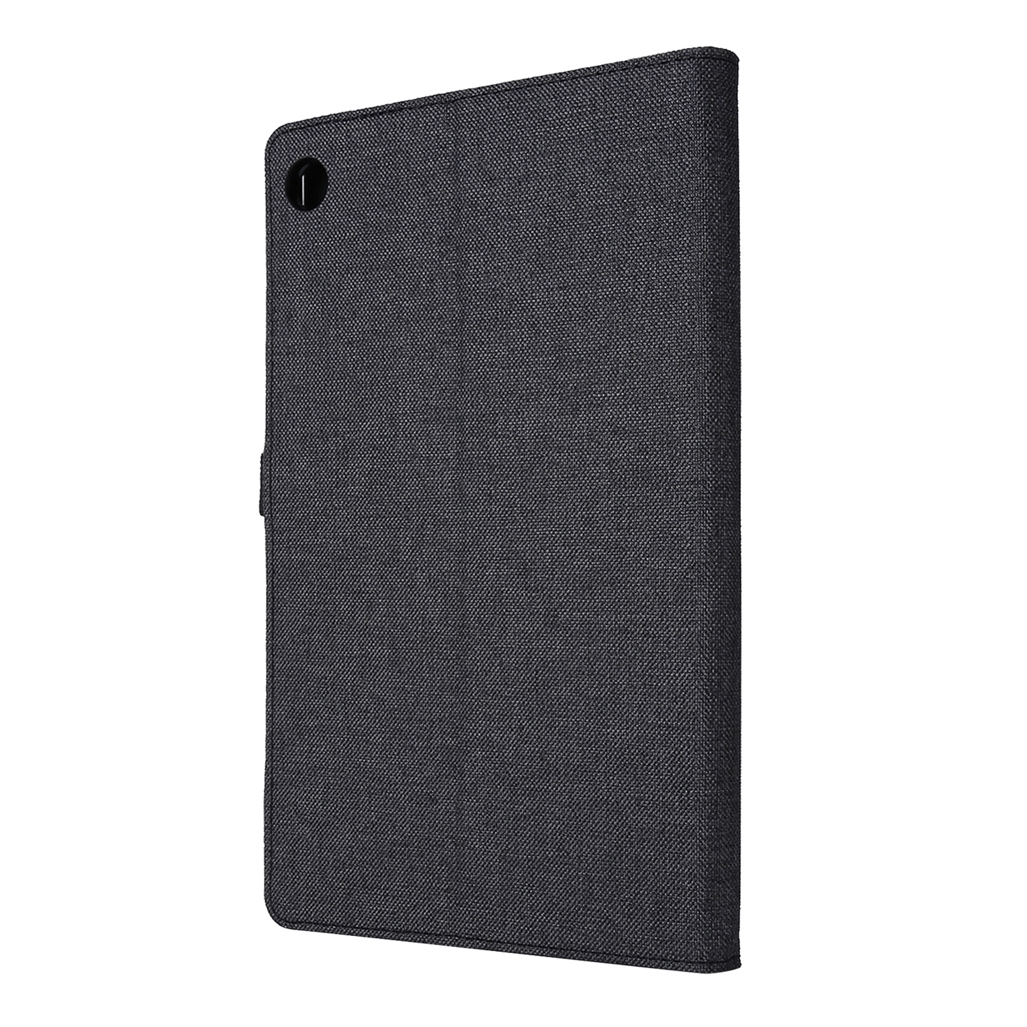 Schwarze Hülle mit einem schwarzen Tablet darin. Das Tablet ist ausgeschaltet und die Hülle ist geschlossen.