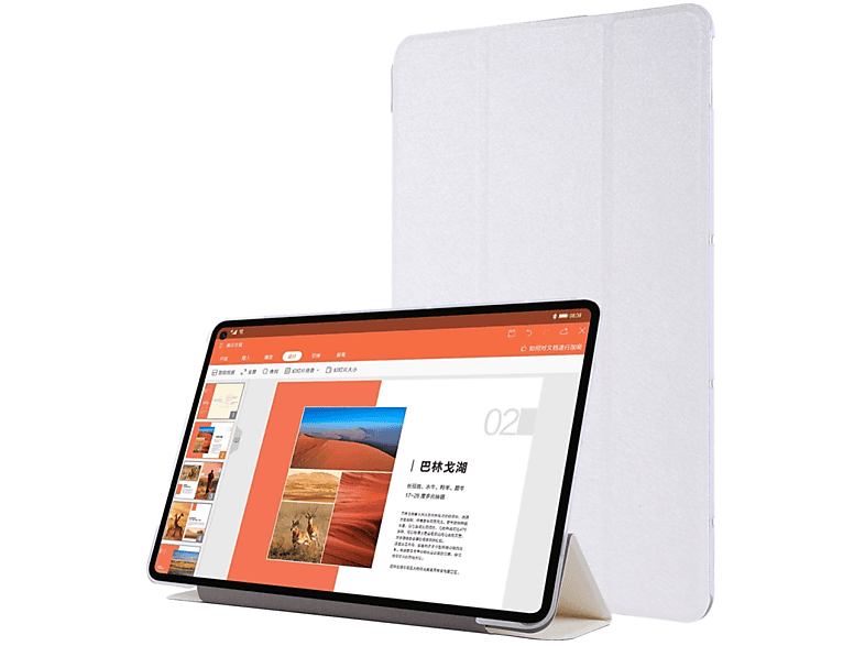 KÖNIG DESIGN Schutzhülle Weiß für Bookcover Huawei Tablethülle Kunstleder