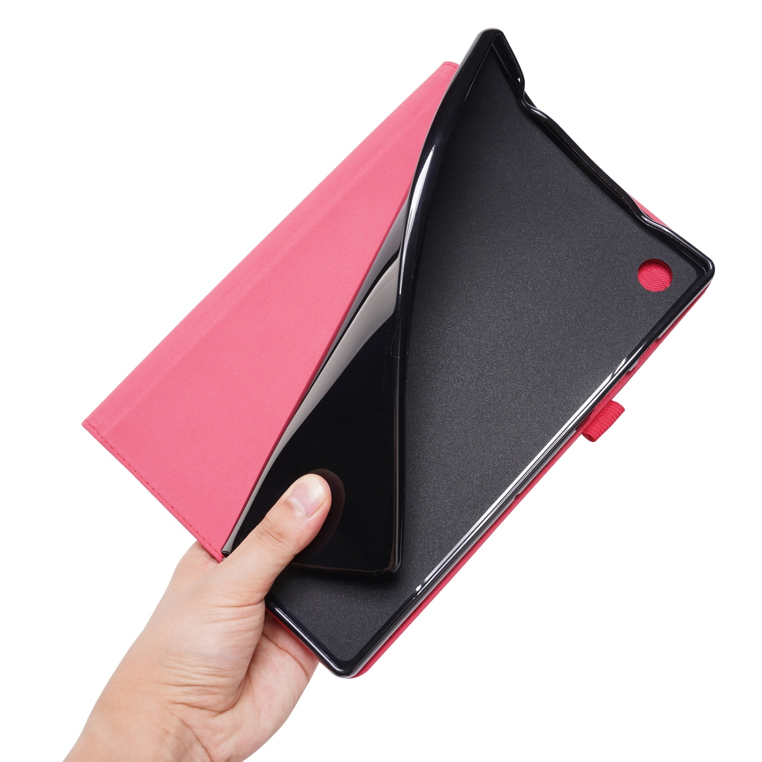 Samsung Schutzhülle Tablethülle für Rot DESIGN KÖNIG Rose Bookcover Kunstleder,