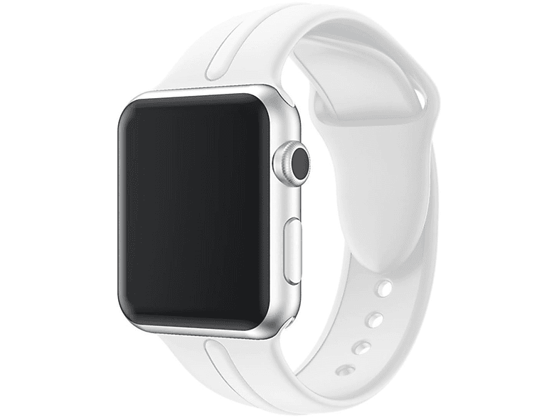 COVERKINGZ Sport Silikonarmband Weiß Apple, 41mm, 8/7/6/SE/5/4/3/2/1, Watch Ersatzarmband