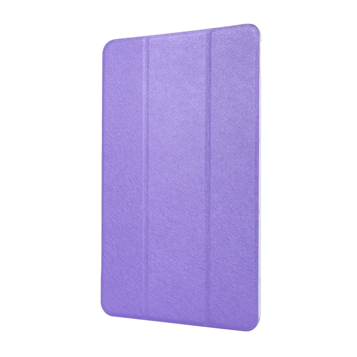 Tablet-Hülle, geschlossen, lila Farbe, zeigt die strukturierte Oberfläche der Hülle.