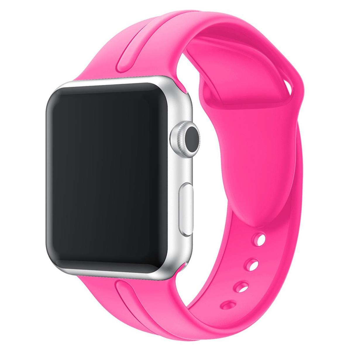 Apple, Ersatzarmband, Sport 8/7/6/SE/5/4/3/2/1, 41mm, COVERKINGZ Pink Watch Silikonarmband