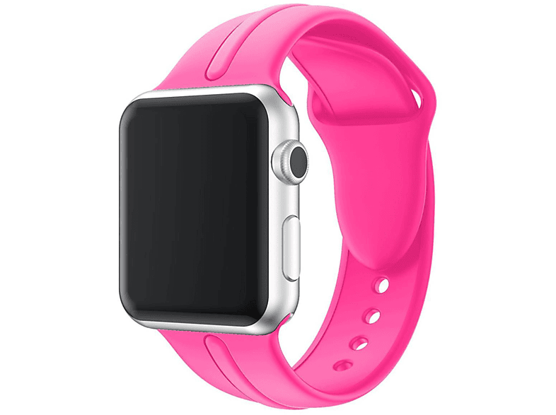 Apple, Ersatzarmband, Sport 8/7/6/SE/5/4/3/2/1, 41mm, COVERKINGZ Pink Watch Silikonarmband