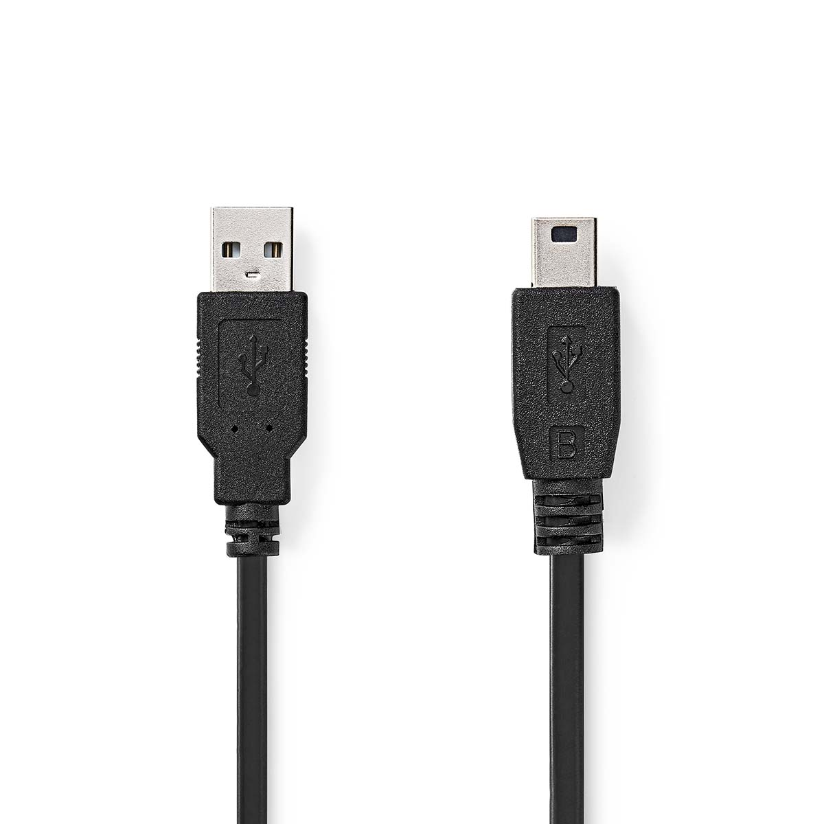 Due cavi USB neri con diversi tipi di connettore.