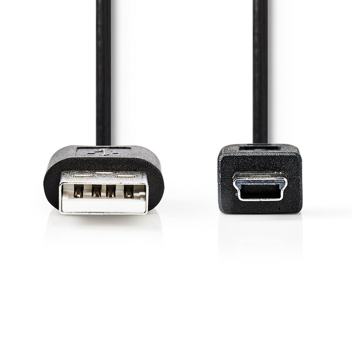Cavo da USB a USB-A e micro-USB. Colore nero. Sfondo bianco.
