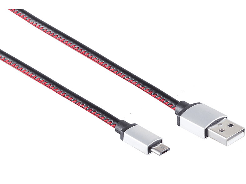 USB-Ladekabel USB Micro 2m KABELBUDE USB Stecker schwarz Kabel A auf B