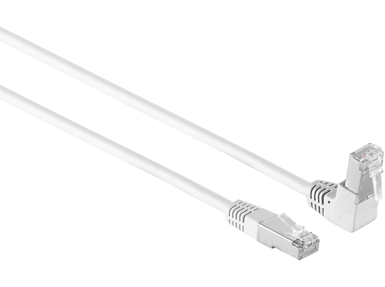 KABELBUDE Kabel cat 6 S/FTP PIMF Winkel-gerade weiß 0,25m, Patchkabel RJ45, 0,25 m