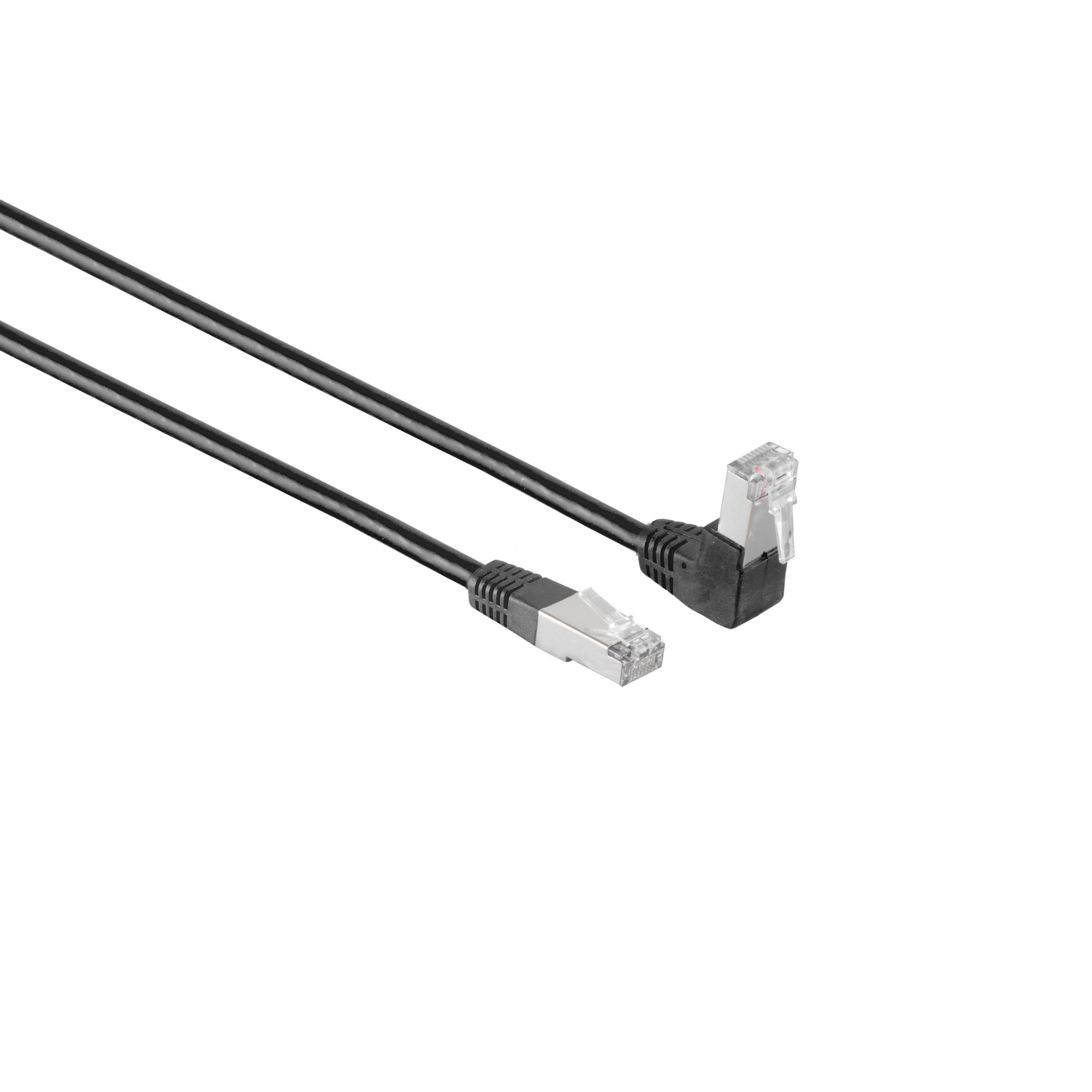 KABELBUDE Kabel cat 2m, 6 Winkel-gerade 2 Patchkabel S/FTP PIMF RJ45, schwarz m