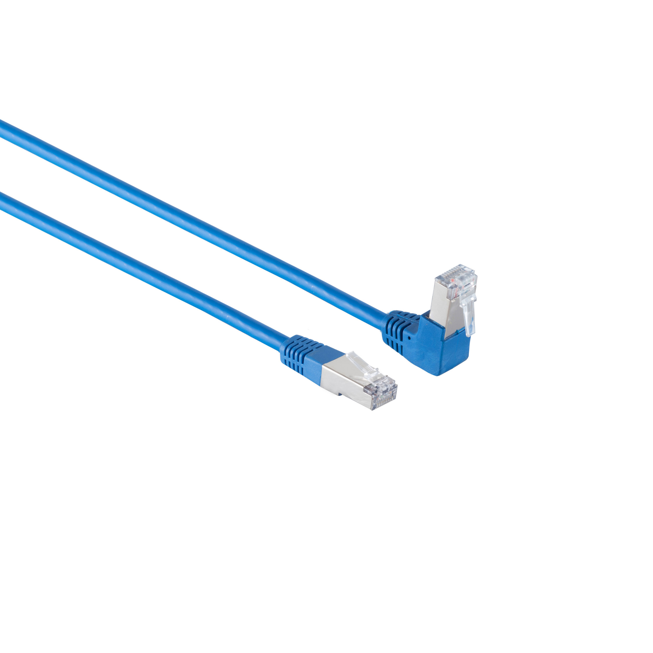 KABELBUDE Kabel 0,25 Patchkabel blau 0,25m, cat Winkel-gerade m S/FTP RJ45, 6 PIMF