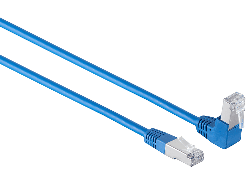 KABELBUDE Kabel 0,25 Patchkabel blau 0,25m, cat Winkel-gerade m S/FTP RJ45, 6 PIMF