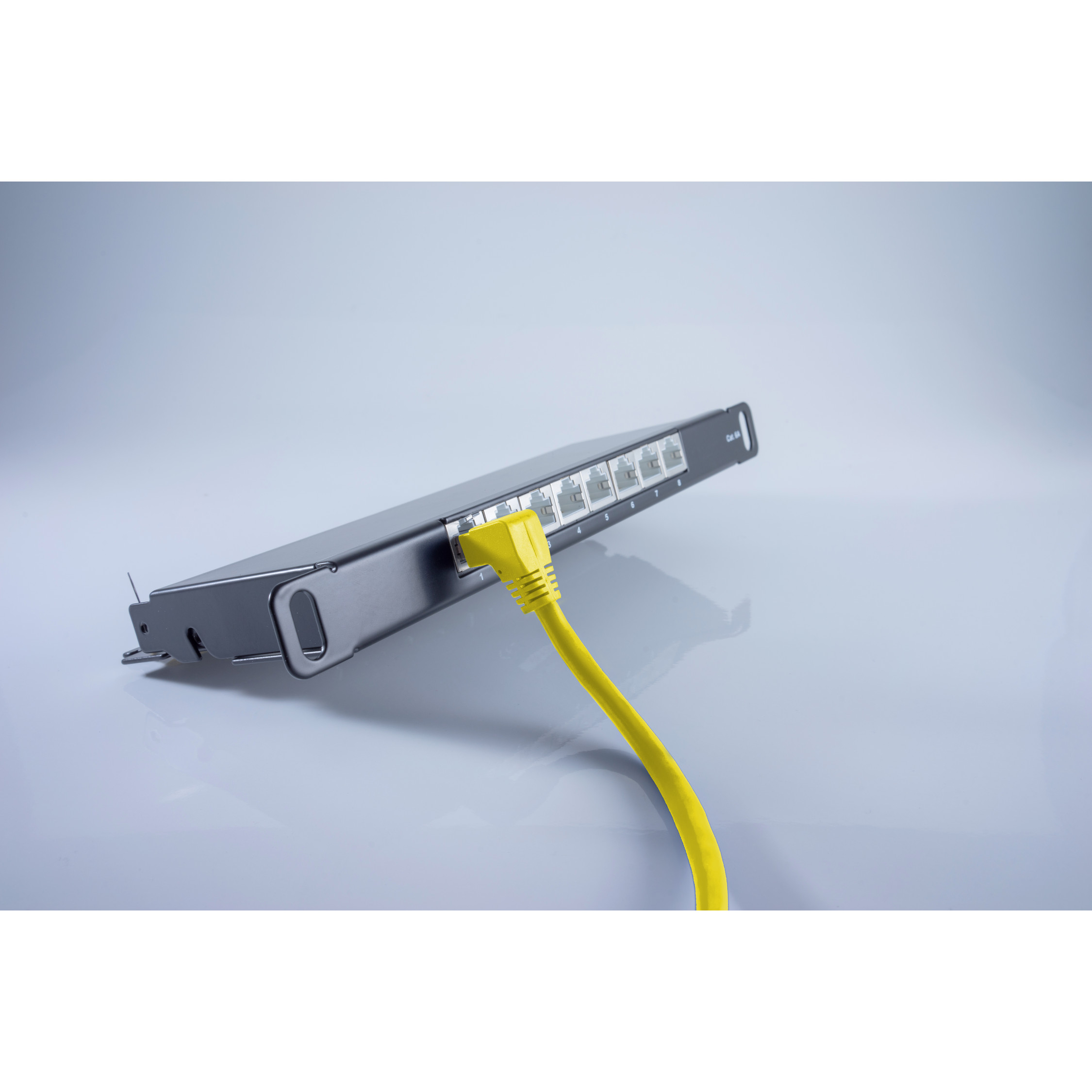 Patchkabel cat S/FTP m 6 Kabel Winkel-gerade 0,50 KABELBUDE RJ45, gelb PIMF 0,5m,