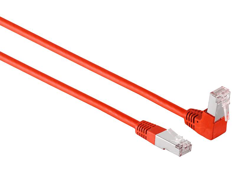 KABELBUDE Kabel S/FTP m rot 0,25m, cat 6 Winkel-gerade PIMF Patchkabel 0,25 RJ45