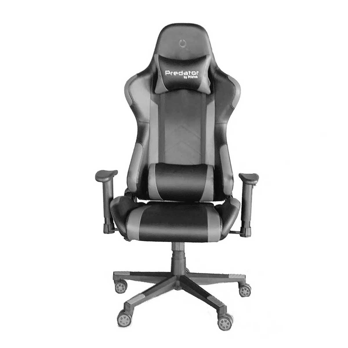 Silla Gaming - Predator PRIXTON, Reposabrazos2D (regulable en altura y anchura), 140 kg, Negro