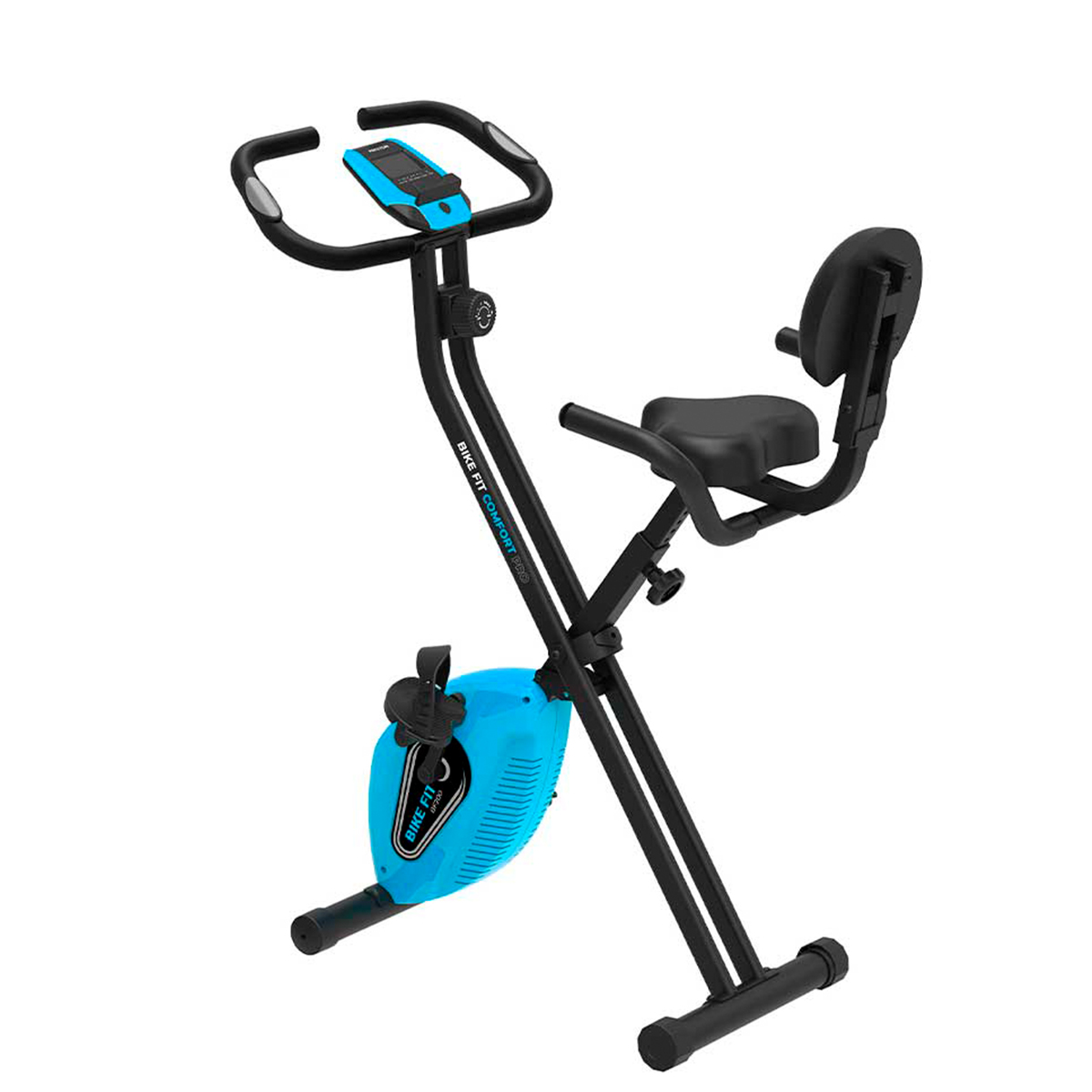 Prixton Bike Fit comfort pro bicicleta estatica 15 kg respaldo integrado soporte para tablet y 8 niveles pantalla 3 lcd plegable