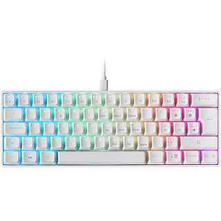 Teclado Gaming - MARS GAMING MKMINIWBES, USB, Teclas iluminadas, Blanco