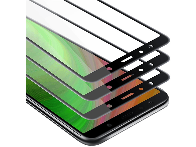 A7 Schutzglas CADORABO Vollbild 3x Galaxy 2018) Tempered Schutzfolie(für Samsung