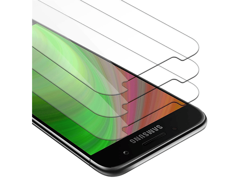 CADORABO 3x Schutzglas Tempered Glas 2017) Schutzfolie(für Samsung A7 Galaxy