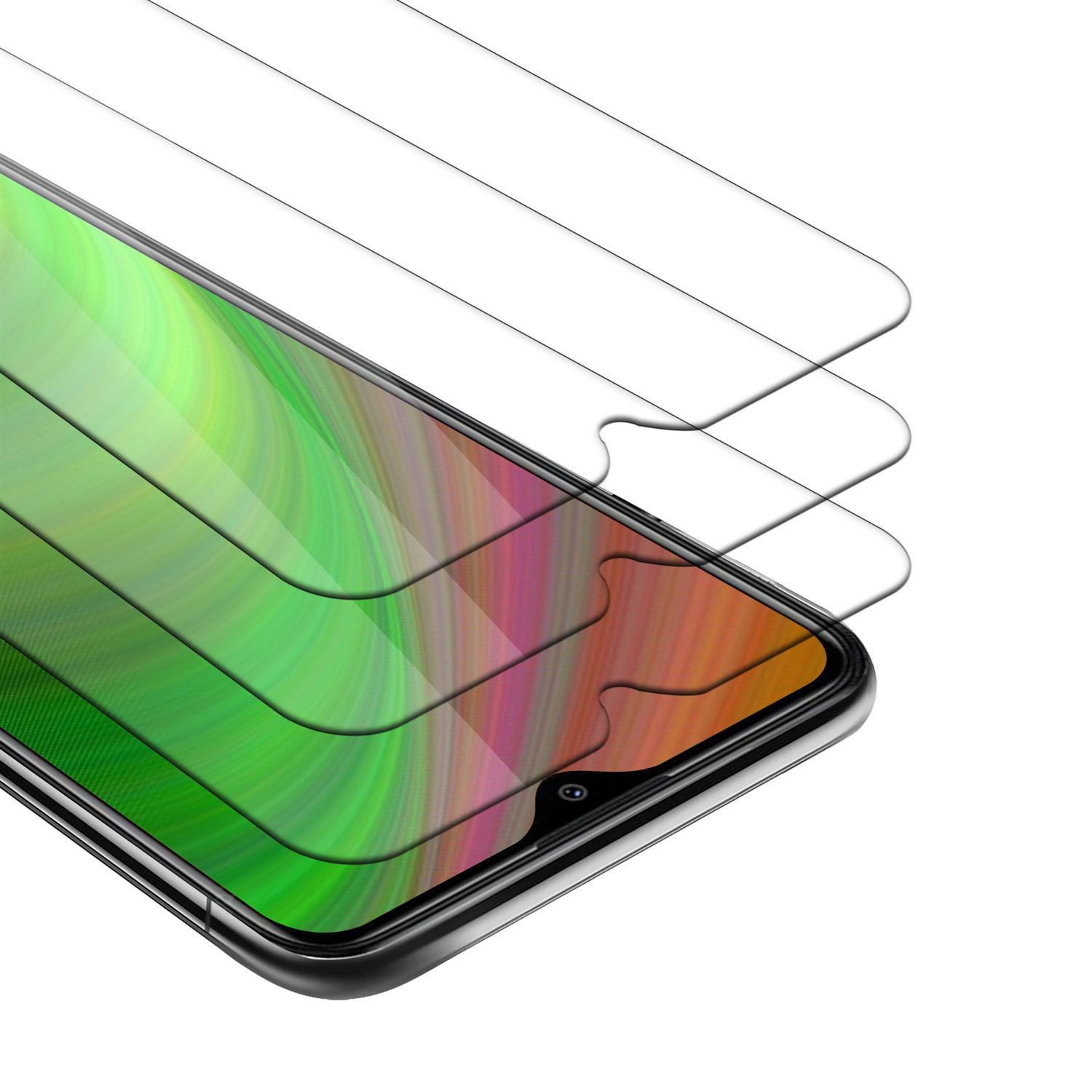 Uno smartphone con protezioni per lo schermo, che mostra uno sfondo astratto colorato e la protezione per lo schermo.