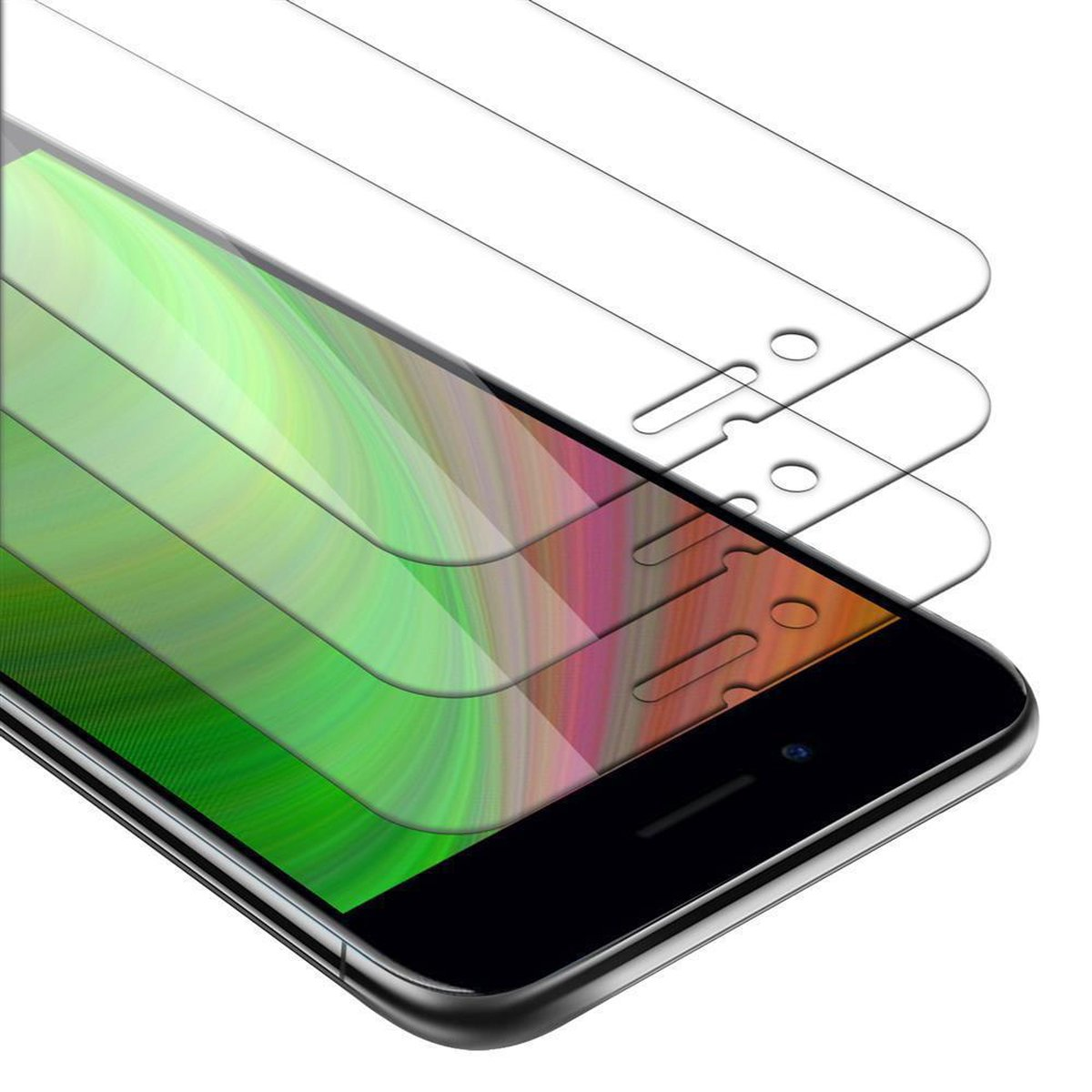 7S / / 8 iPhone 2020) SE Tempered Schutzglas / Schutzfolie(für Apple 3x Glas 7 CADORABO