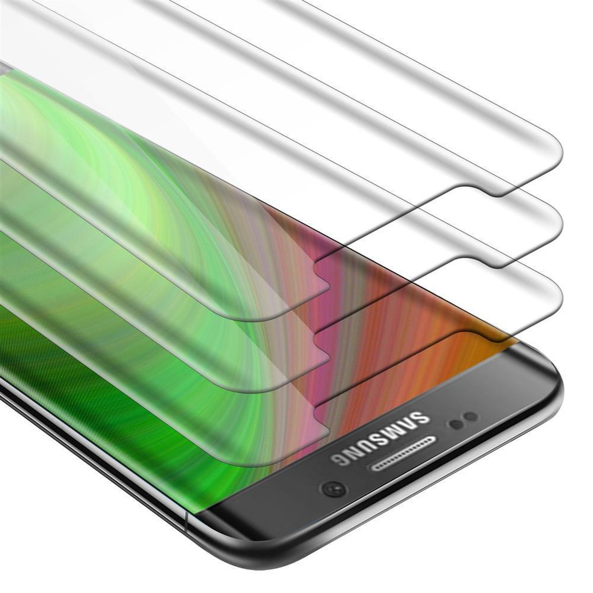 EDGE) S6 3x Samsung Schutzglas CADORABO Tempered Glas Galaxy Schutzfolie(für