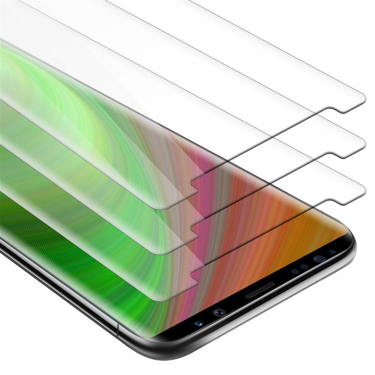 CADORABO 3x Schutzglas Tempered Glas NOTE Samsung Schutzfolie(für Galaxy 8)