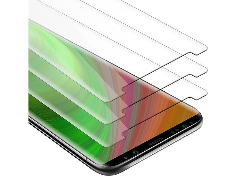 CADORABO Tempered Samsung NOTE Glas 3x Schutzfolie(für Schutzglas Galaxy 8)