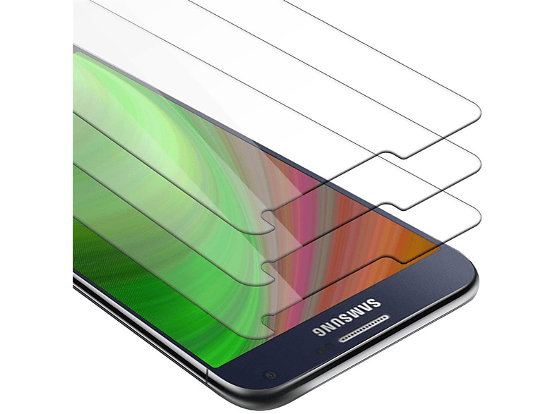 CADORABO 3x Schutzglas Samsung Galaxy A7 Glas Tempered Schutzfolie(für 2015)