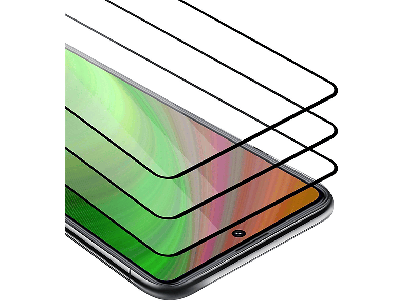 CADORABO 3x Vollbild Schutzglas Tempered Schutzfolie(für Samsung Galaxy M51)