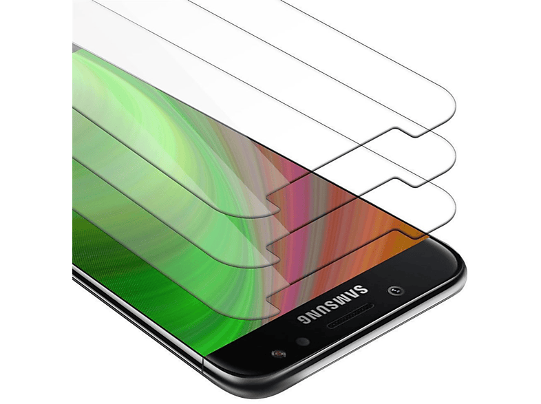 Hohe Qualität CADORABO 3x Schutzglas Tempered Glas Galaxy Schutzfolie(für Samsung 2017) J7