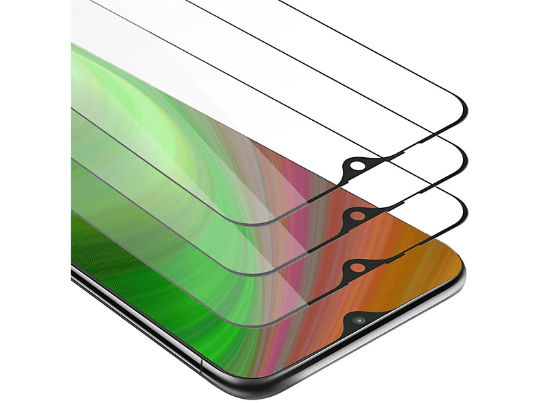 CADORABO 3x Vollbild Schutzglas Tempered Schutzfolie(für Samsung Galaxy M20)