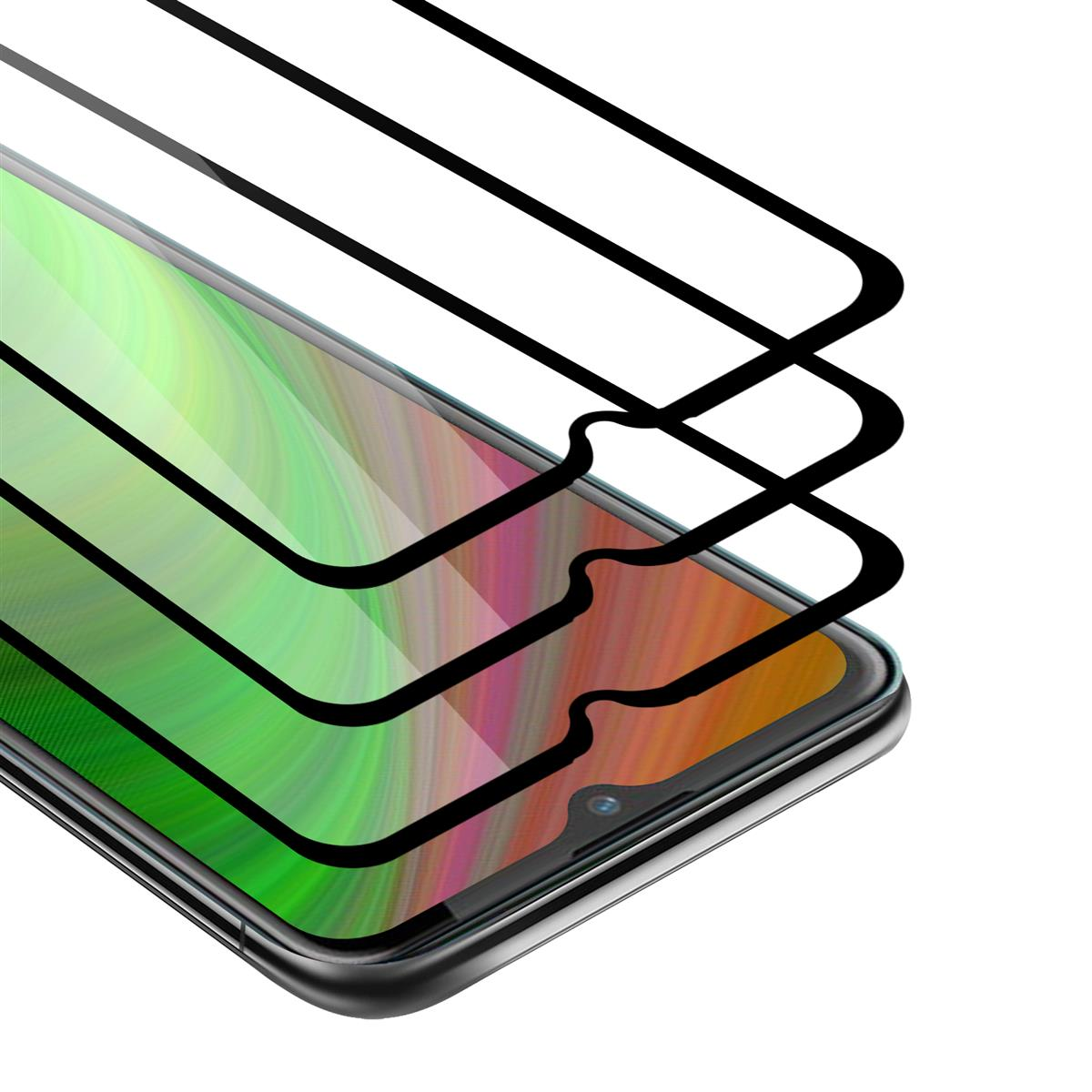 Protezioni schermo per smartphone sovrapposte a un telefono, che mostrano display verde e arancione.