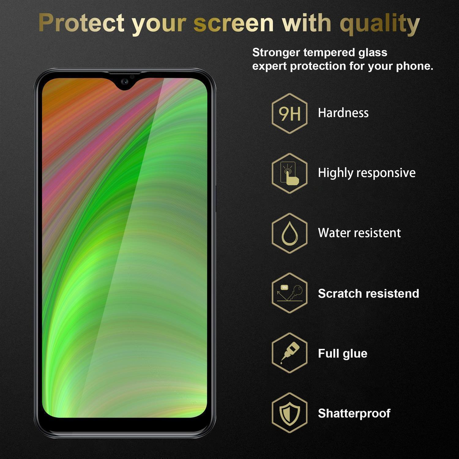 CADORABO 3x Vollbild Schutzglas Tempered Samsung Galaxy Schutzfolie(für M30 / A40s)