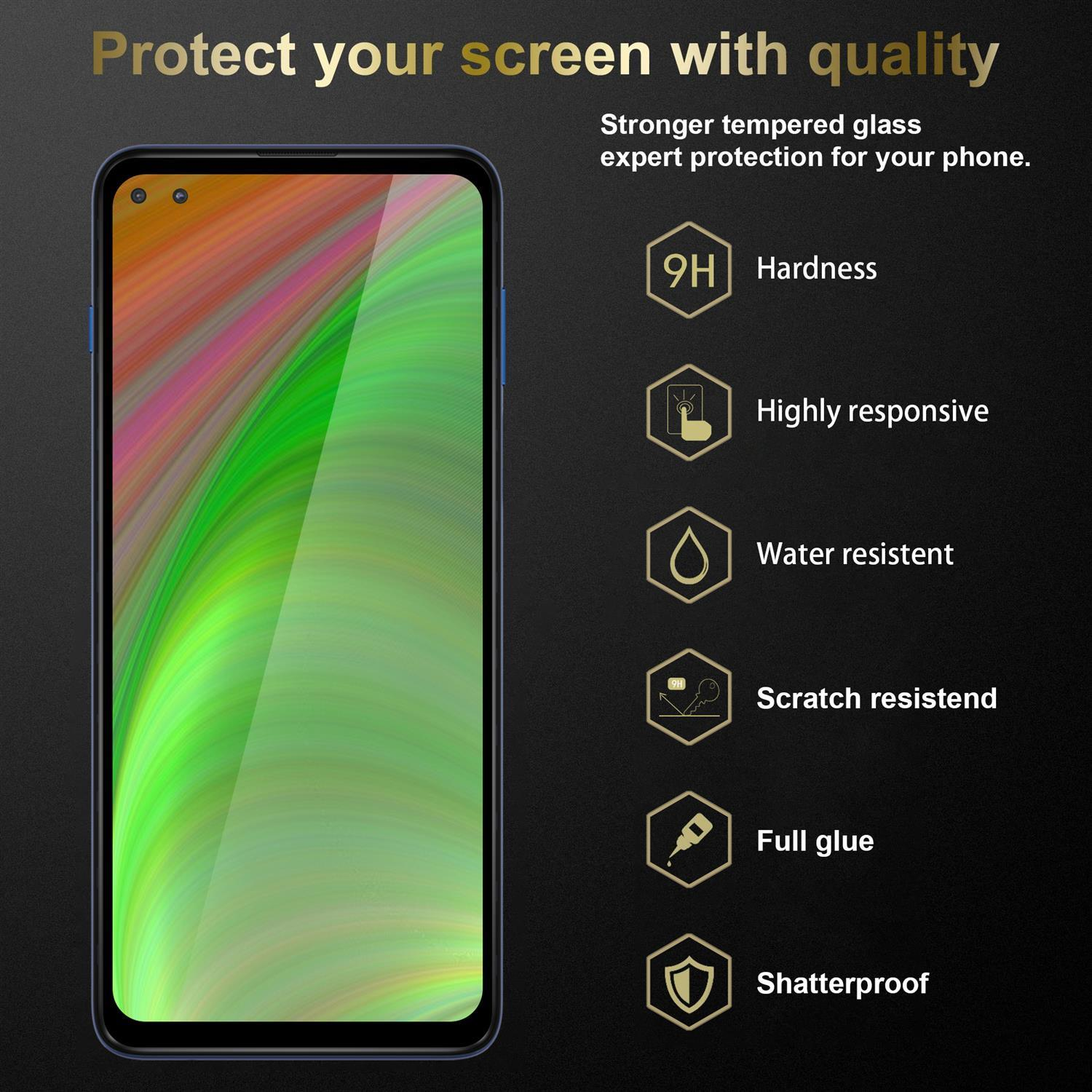 Teléfono con protector de pantalla, características: dureza 9H, sensible, resistente al agua y arañazos.