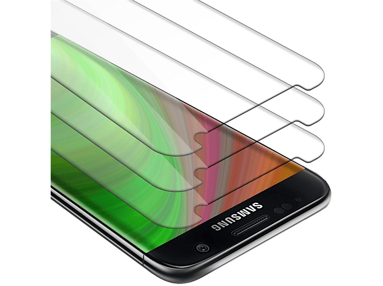 CADORABO 3x Schutzglas Tempered Schutzfolie(für Glas S7) Galaxy Samsung