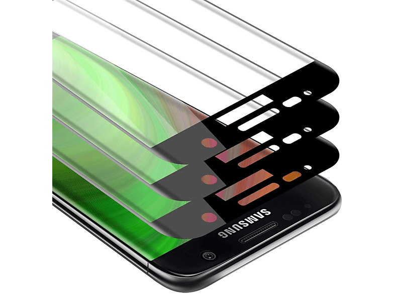 Galaxy Vollbild Samsung S7) Schutzglas Tempered CADORABO 3x Schutzfolie(für