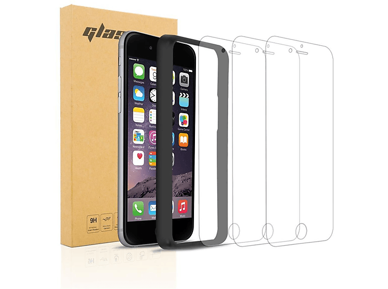CADORABO 3x Tempered Schutzglas mit 6 Apple 6S) Installationshilfe iPhone / Schutzfolie(für