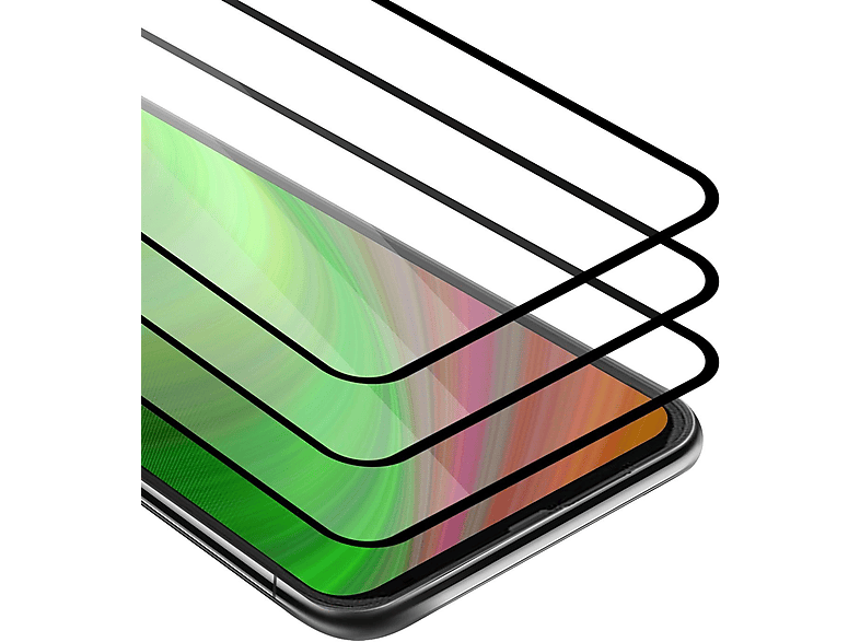 Cadorabo 3x Pellicola Protettiva copertura completa compatibile con Huawei P40 lite E in TRASPARENTE con NERO
