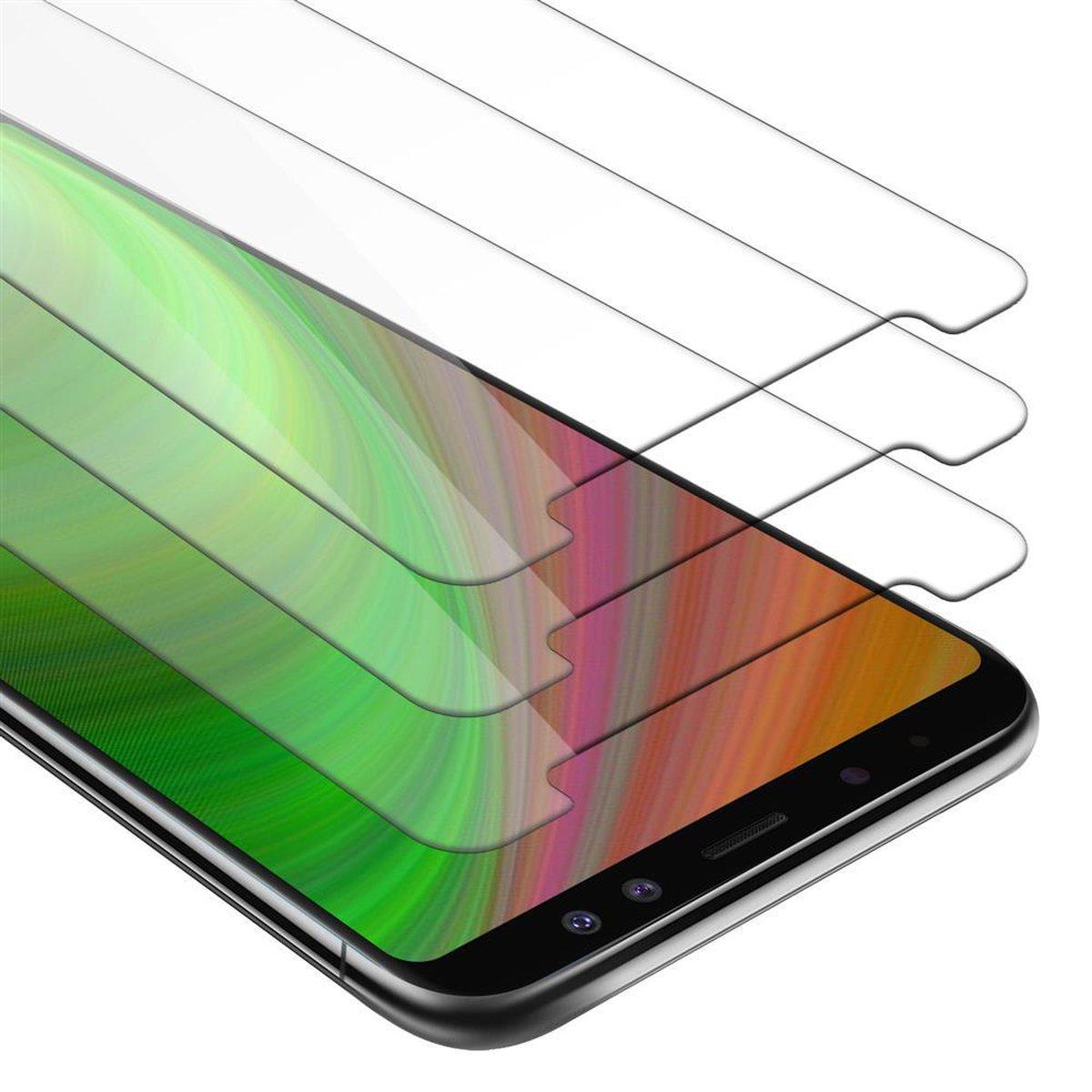 3x CADORABO Samsung Glas A8 Galaxy Schutzfolie(für Schutzglas 2018) Tempered