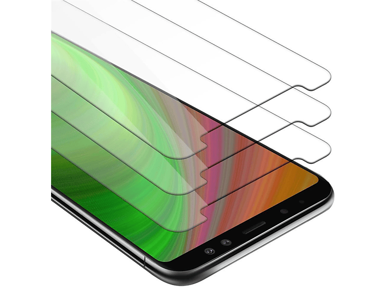 Schutzfolie(für Samsung 2018) CADORABO 3x A8 Galaxy Schutzglas Glas Tempered